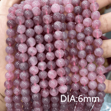 1 String süße Madagaskar Rosenquarz Natursteine Schmuck Perlen h5 